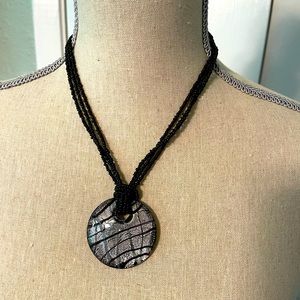 Necklace Black Beads 16”